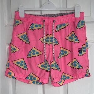 Pink Pizza Patterned Swim Shorts